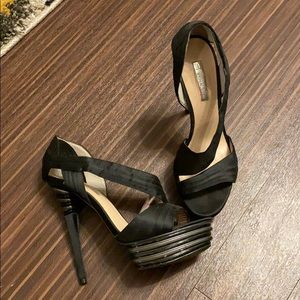 Super unique black heels! 5.5” w 1.25” platform